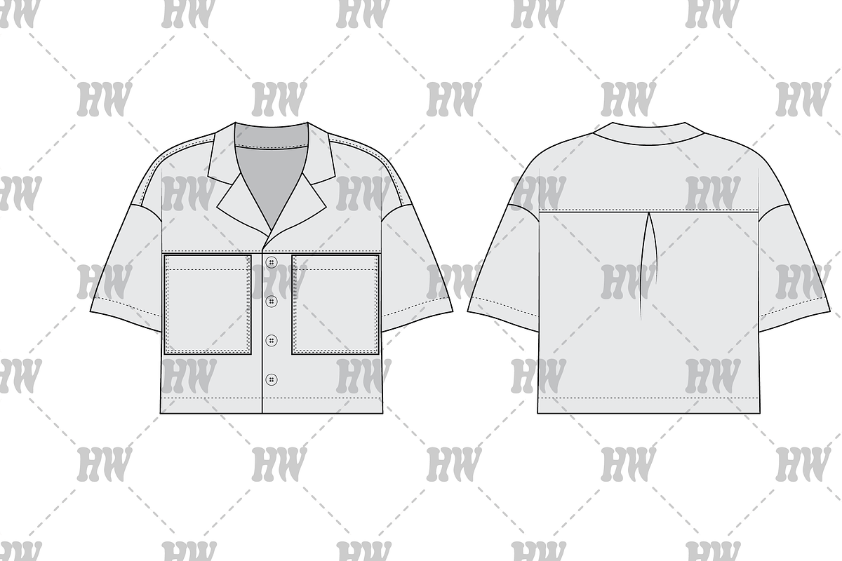 Open Collar Top Fashion Flat, a Shirt Mockup by haydenwentworth (Photo 1 of 3)