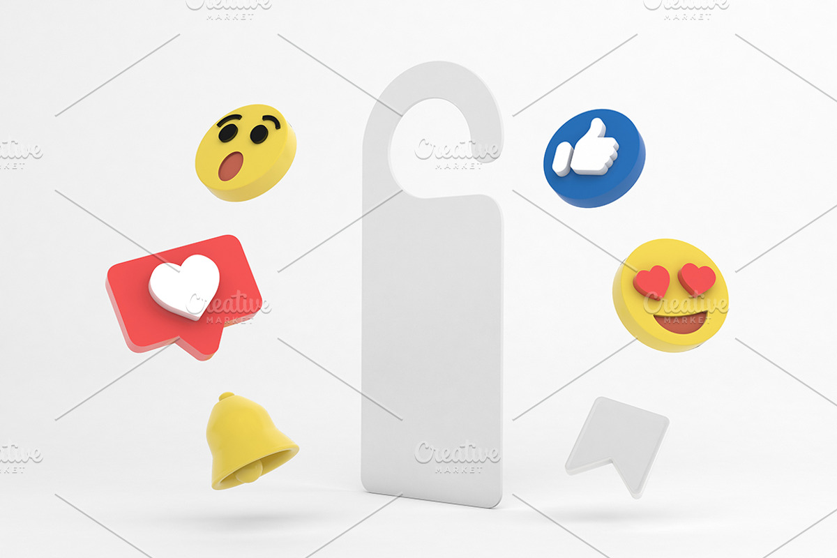 Social Media Door Hanger Mockup, an Advertising Mockup by Qaleb Studio (Photo 2 of 2)