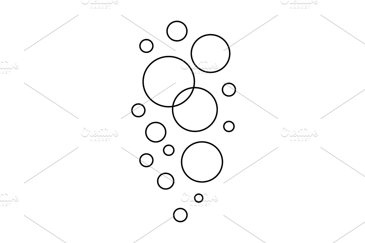 Minimal black line bubbles. Abstract, an Illustration by GraphiShop