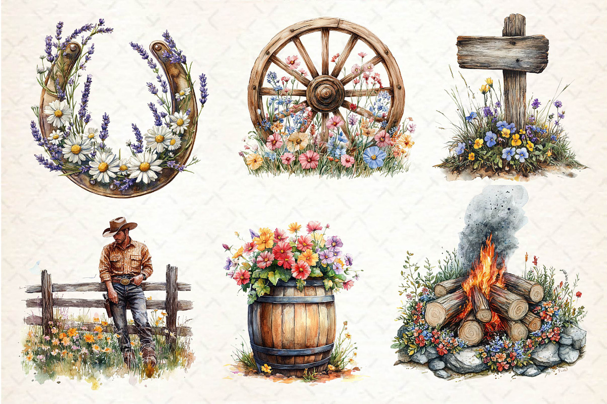 Western Spring Clipart, an Illustration by Dream Creation (Photo 4 of 6)