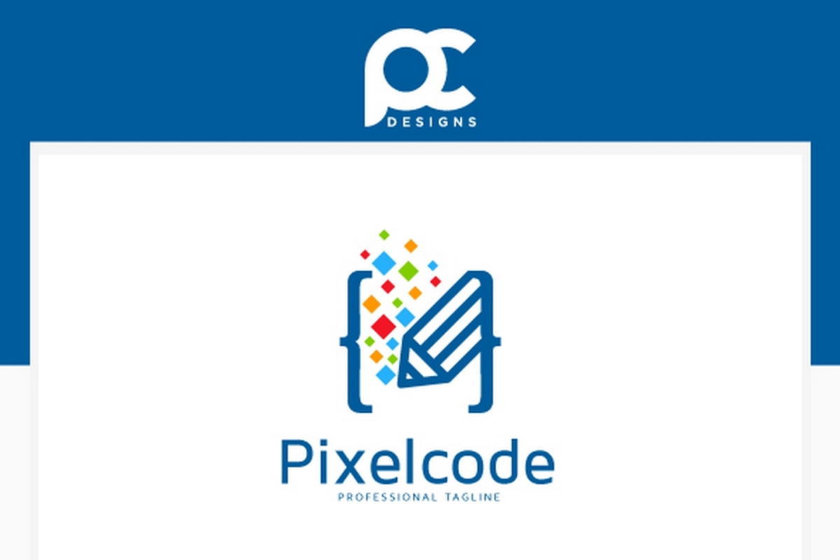 Pixel Code Logo Template, a Branding & Logo Template by PutraCetol Studio
