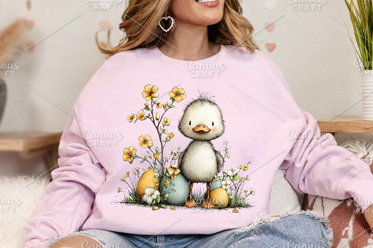 Whimsical Easter Duckling Clipart, an Illustration by Canvas Craft (Photo 4 of 7)
