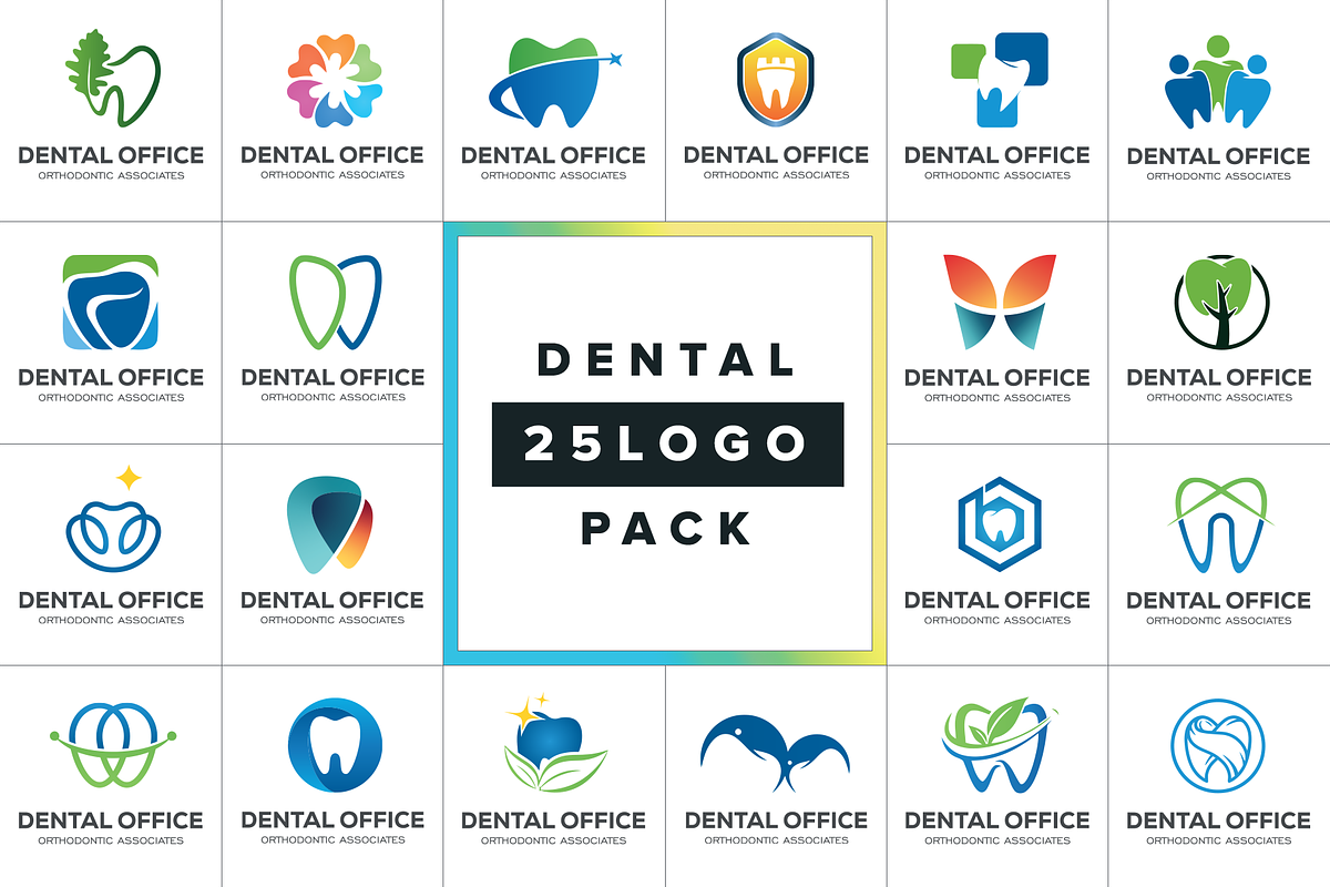 20 Dental Care & Dentist Logo Vector, a Branding & Logo Template by Nikolozgraphic (Photo 1 of 27)