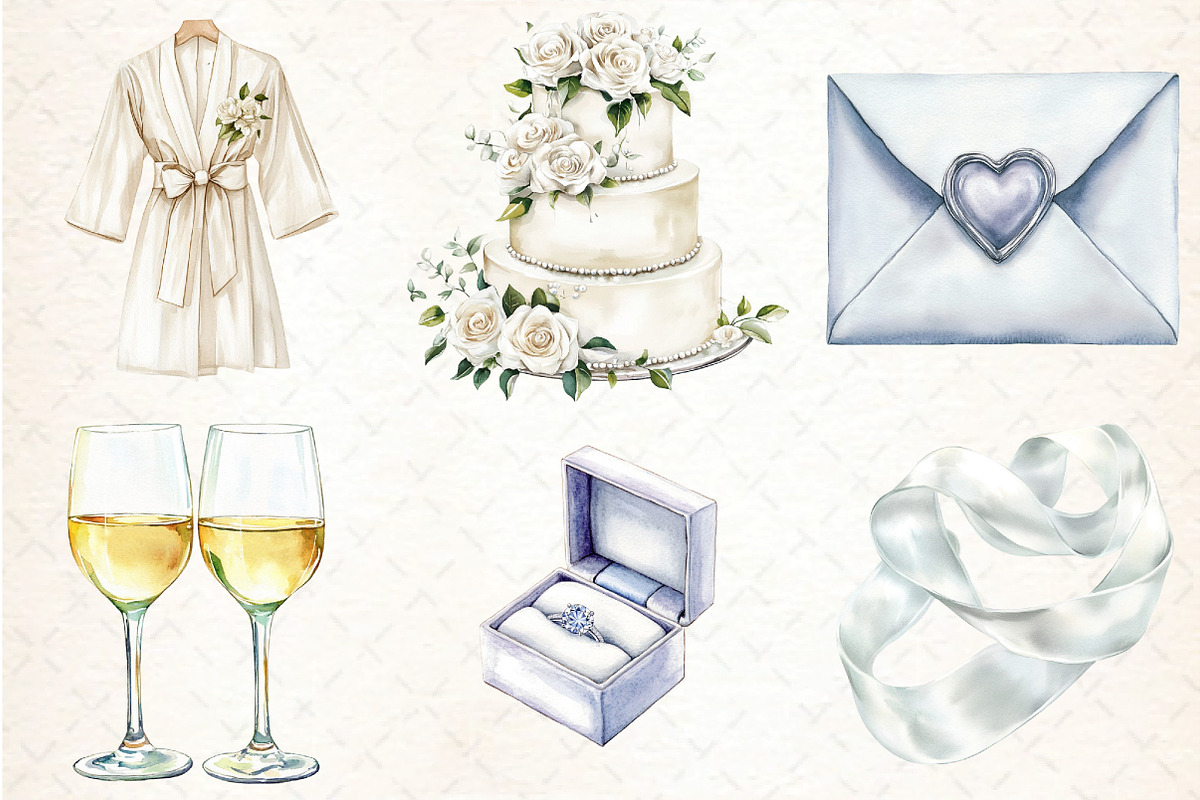 White Wedding Day Clipart, an Illustration by DreamCafeArt (Photo 2 of 7)