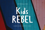 Kids Rebel - Happy Fonts, a Handwritten Font by Konstantine Studio (Thumbnail 1 of 5)