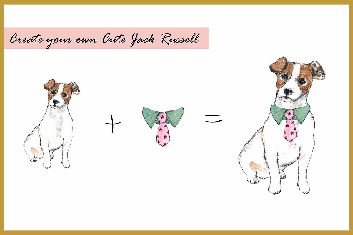 Jack Russell Clipart Digital Paper, an Animal Illustration by VianneArt (Photo 6 of 8)