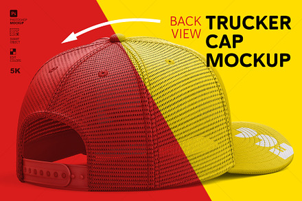 Trucker Hat Mockup – Back View PSD, a Hat Mockup by LESZ Design