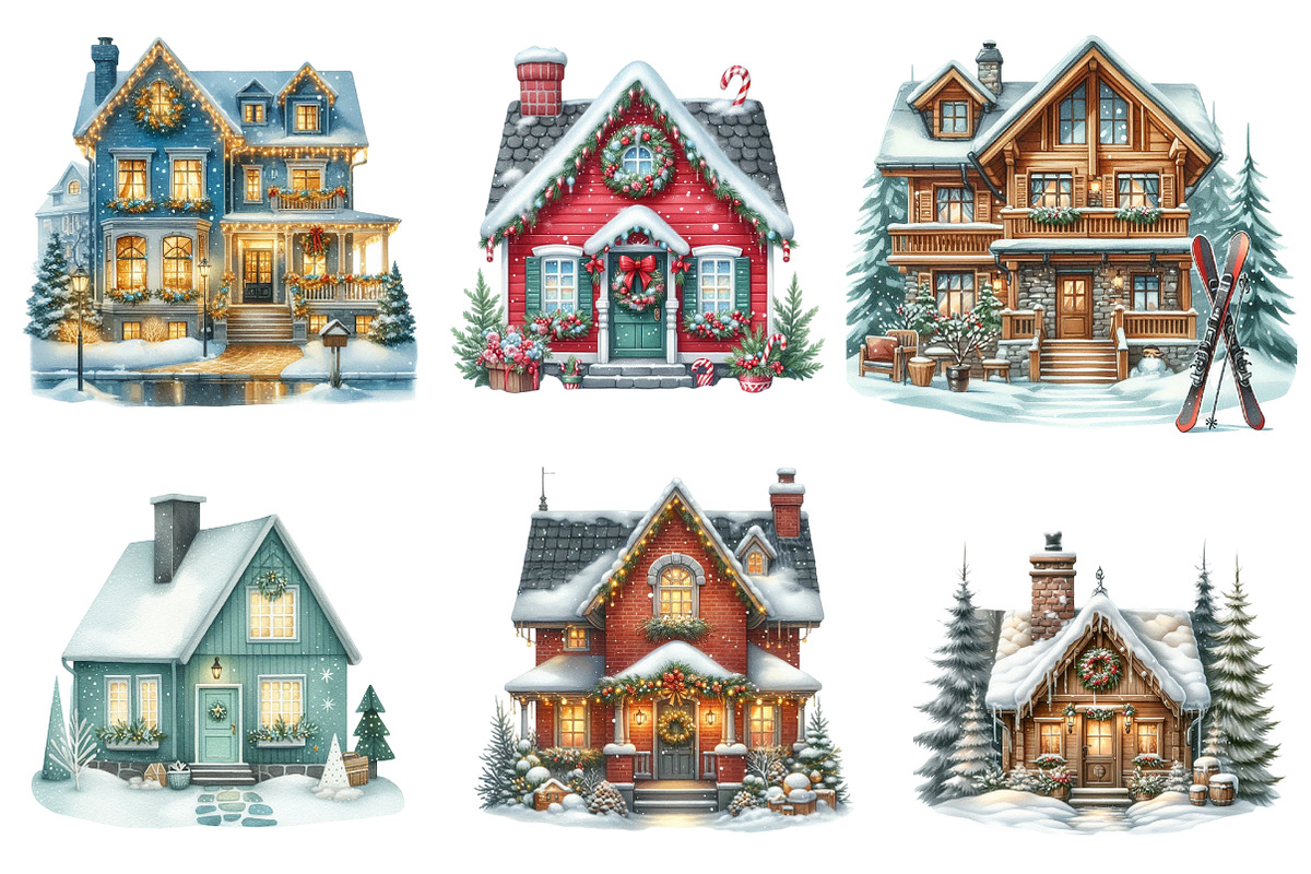 Christmas Home Clipart Bundle, an Illustration by CreationArt (Photo 5 of 5)