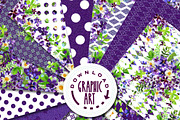 Deep Violet Bouquet Digital Pattern, a Pattern Graphic by Download Graphic Art (Thumbnail 2 of 5)