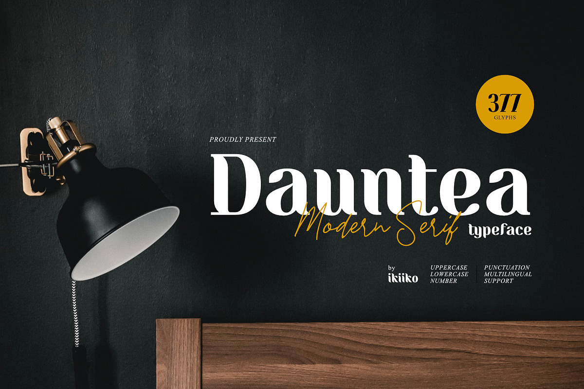 Dauntea - Modern Serif Typeface, a Serif Font by ikiiko (Photo 1 of 6)