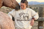Vintage Sketch Cowgirl Petting A, an Object Graphic by SharpMarketplace (Thumbnail 2 of 4)