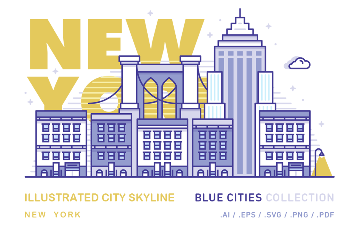 New York x Illustrated City Skyline, an Illustration by Petr Knoll (Photo 1 of 2)