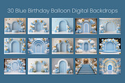 Blue Birthday Balloon Backdrops, a Background Graphic by 3Motional (Thumbnail 9 of 20)