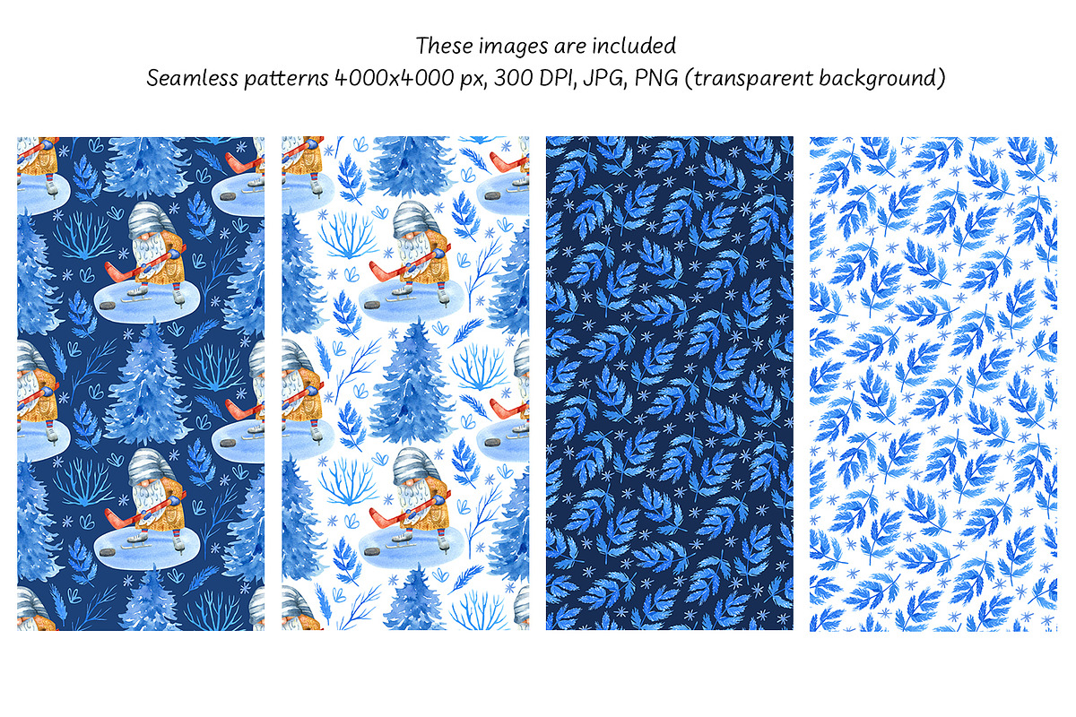 Winter Day Watercolor Collection, a Decorative Illustration by Anna Druzhkova (Photo 8 of 17)