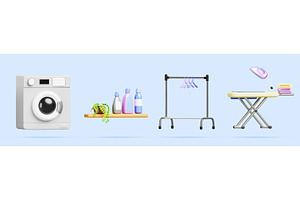 Laundry service equipment for wash, a Furniture 3D Model by Marozhkastudio