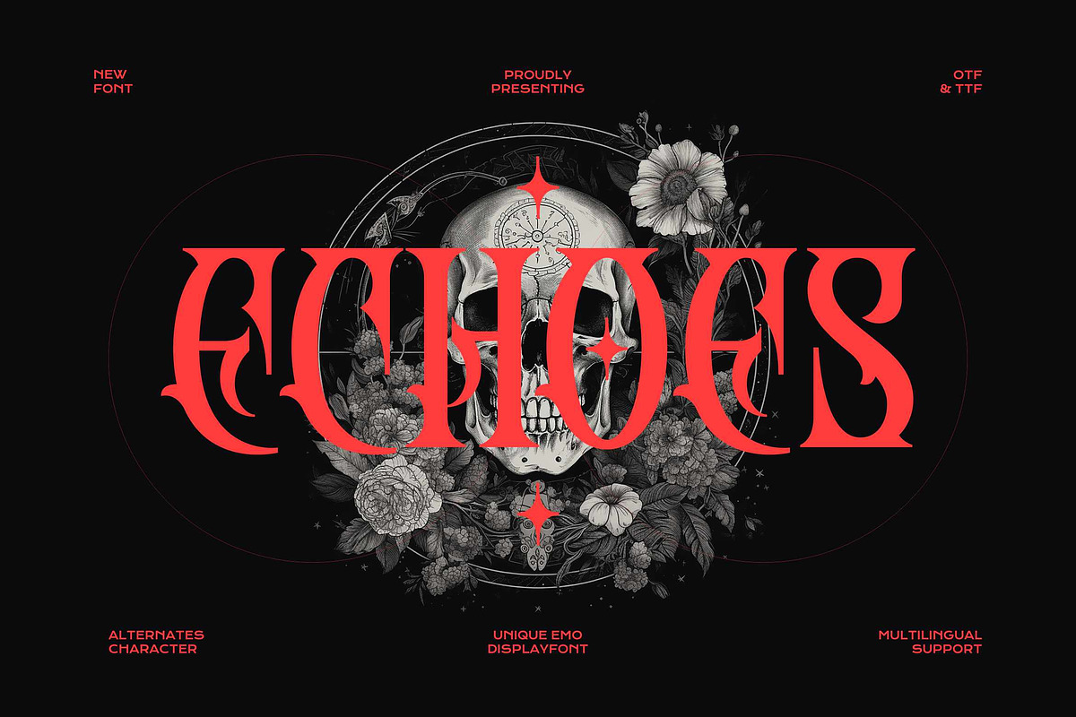 Echoes - Blackletter Style, a Blackletter Font by Imoodev (Photo 1 of 5)