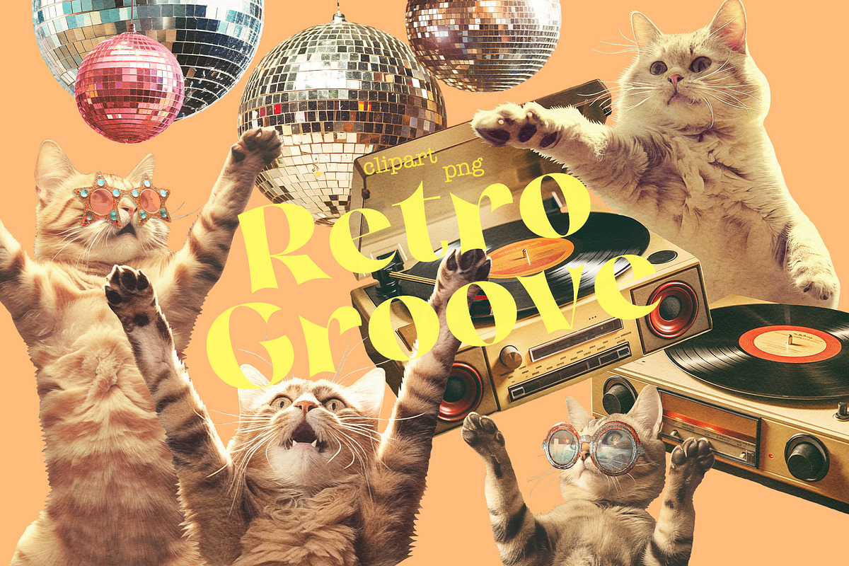 Disco Cats, an Object Graphic by TheCuteShop (Photo 1 of 6)