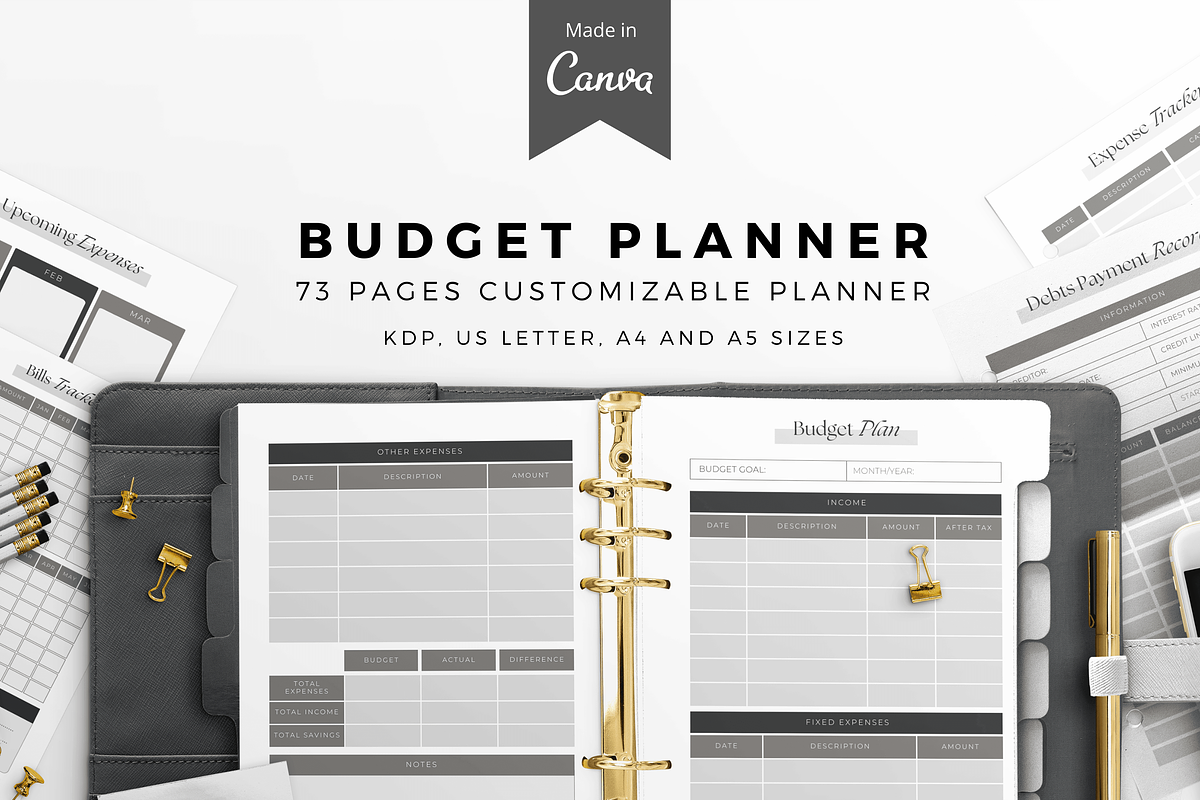 Budget Planner Canva Template, a Marketing Template by The Blog Creative (Photo 1 of 6)