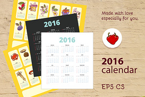 Calendar 2016. Vector.