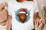 Christmas Highland Cow Santa PNG Art, a Seasonal Illustration by CrexoraLab (Thumbnail 4 of 4)