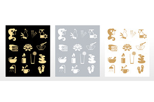 Vector black , gold and gray Spa, an Object Illustration by RODINA