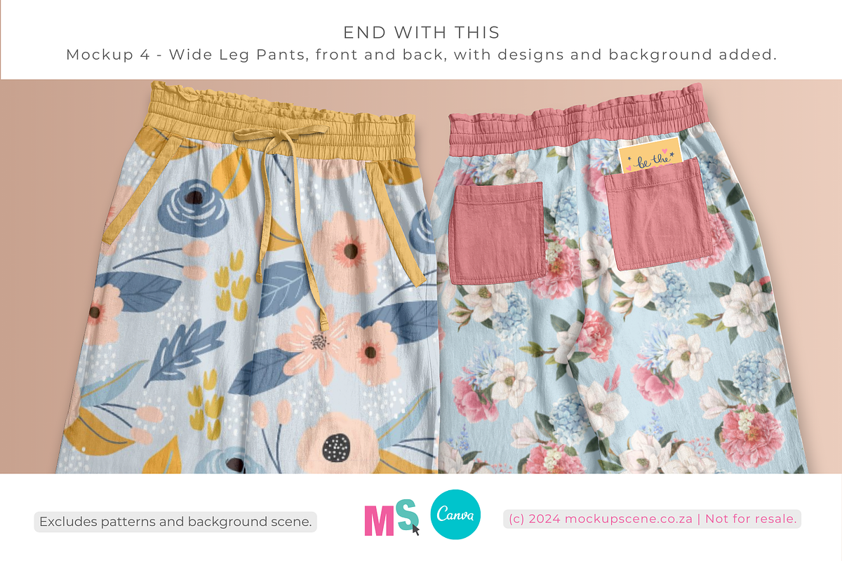 Wide Leg Cotton Pants Canva Mockup, a Bottom Mockup by Mockup Scene (Photo 10 of 16)