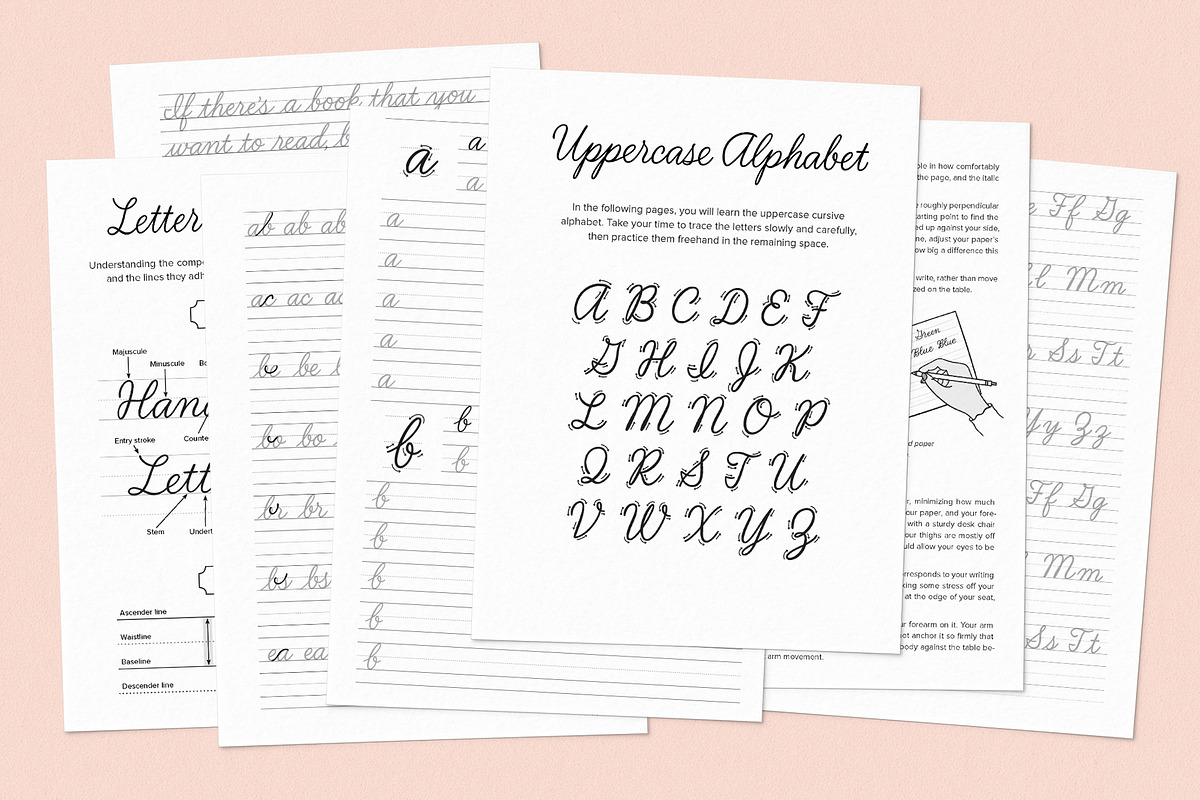 Learn Cursive Procreate Workbook Kit, a Stationery Template by Molly Suber Thorpe (Photo 4 of 7)