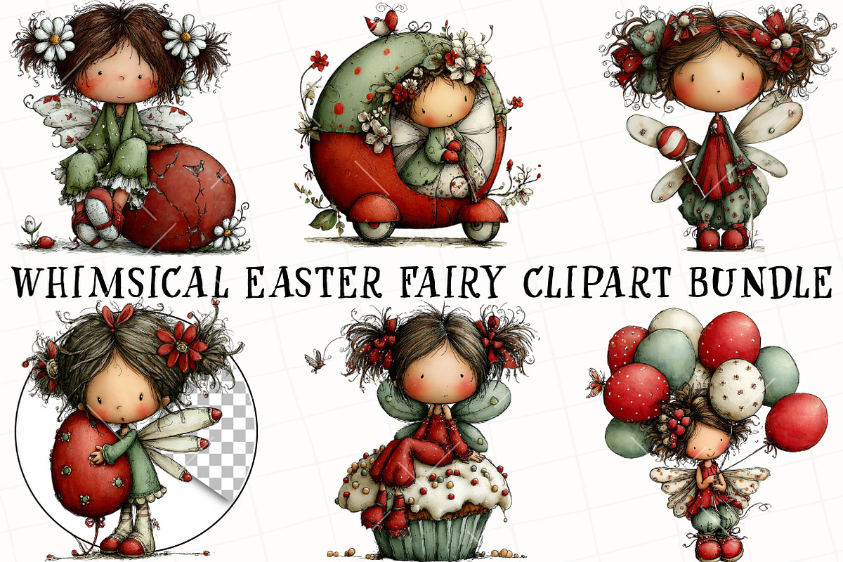 Whimsical Easter Fairy Clipart Bundl, a Technology Illustration by OK Design (Photo 3 of 6)