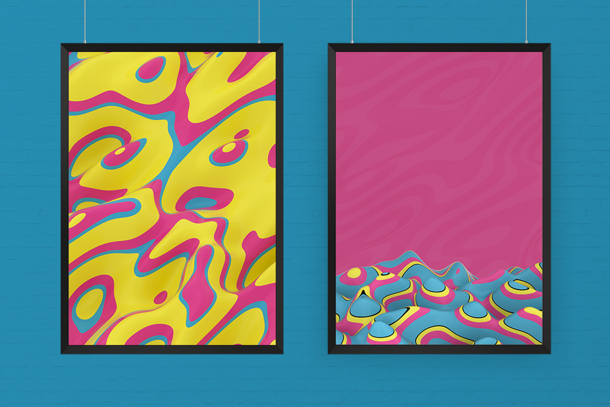 3D Abstract Wavy Lines Backgrounds, a Wallpaper Graphic by BIBIART (Photo 4 of 9)