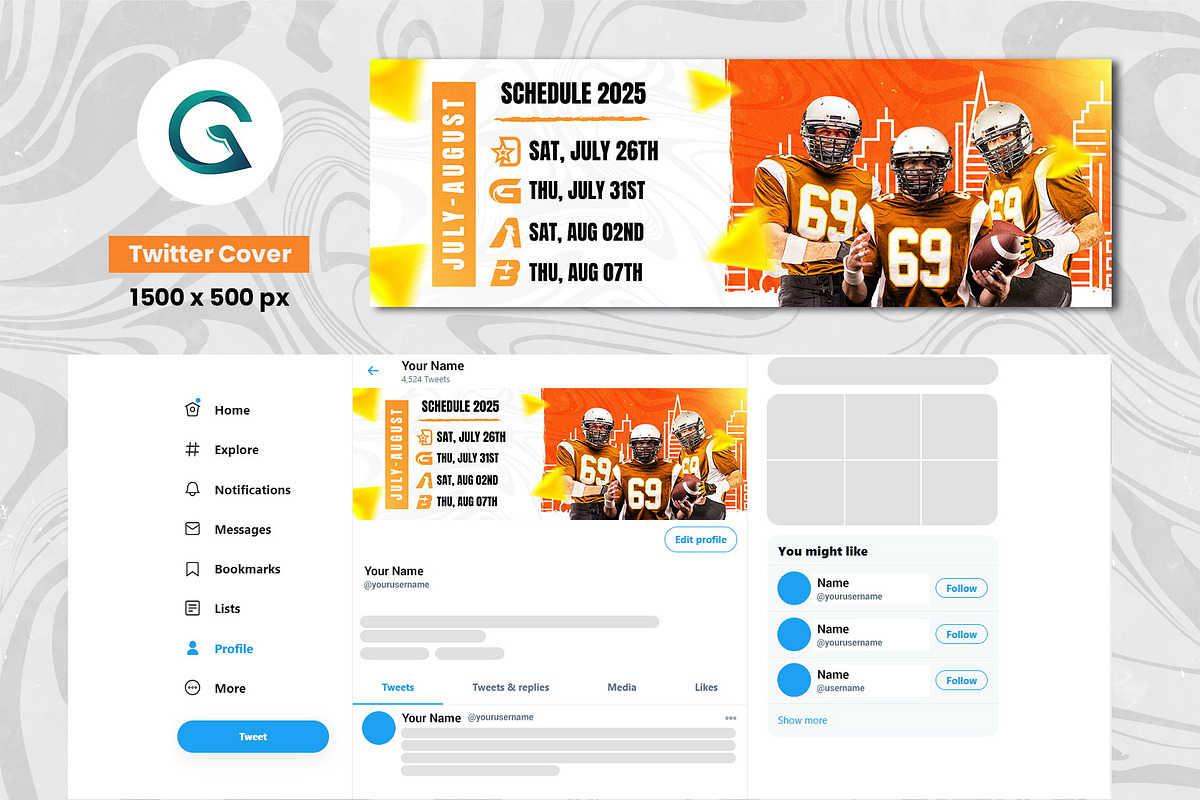 American Football Social Media Pack, a Social Media Template by Geelator Studio (Photo 5 of 5)