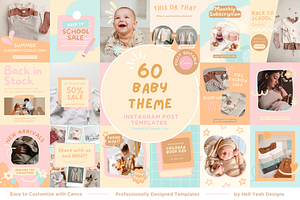 Baby Instagram Portrait Posts, a Social Media Template by Hell Yeah Designs
