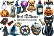 Dark Halloween Sublimation Clipart, an Illustration by Daily.Designs (Thumbnail 1 of 5)