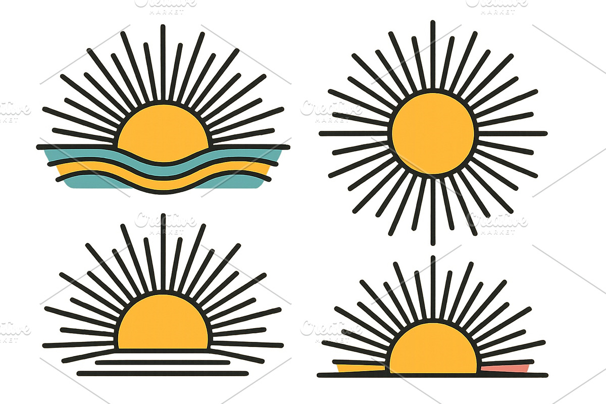 Sunrise vector illustration series, an Illustration by ZinetroN