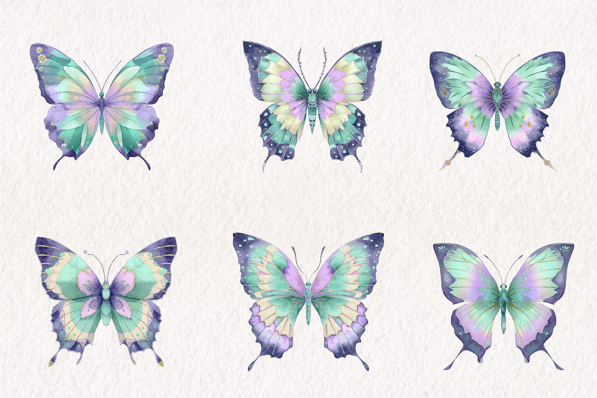 Spring Butterfly Clipart, an Illustration by CreationArt (Photo 3 of 7)