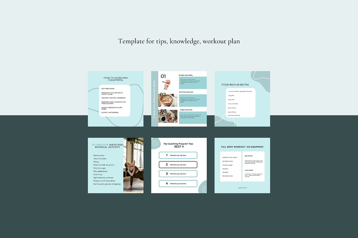 Fitness Instagram Post Template, a Social Media Template by Deepa Template Studio (Photo 6 of 9)