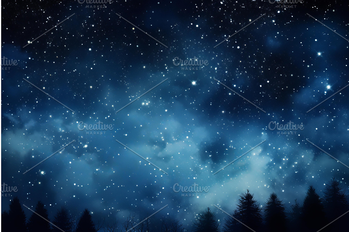Ethereal Starry sky clouds seamless, a Texture Illustration by Ylivdesign