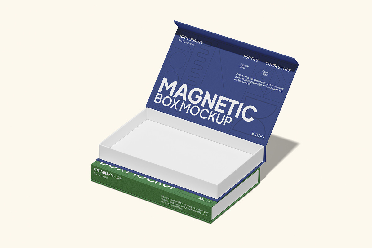 Magnetic Box Mockup, a Packaging Mockup by Unerispace (Photo 4 of 5)