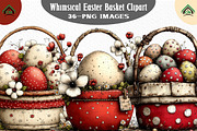 Whimsical Easter Basket Clipart, an Illustration by Craft Nest (Thumbnail 1 of 11)