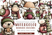 Whimsical Christmas Clipart Bundle, an Illustration by CreationArt (Thumbnail 1 of 5)