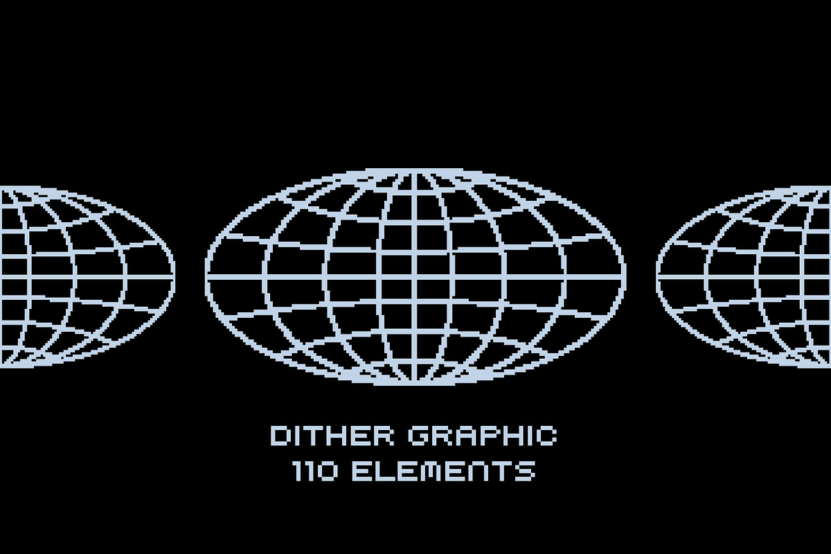 Retro Futuristic Dither Graphic, an Object Graphic by BonkiStudio (Photo 2 of 6)