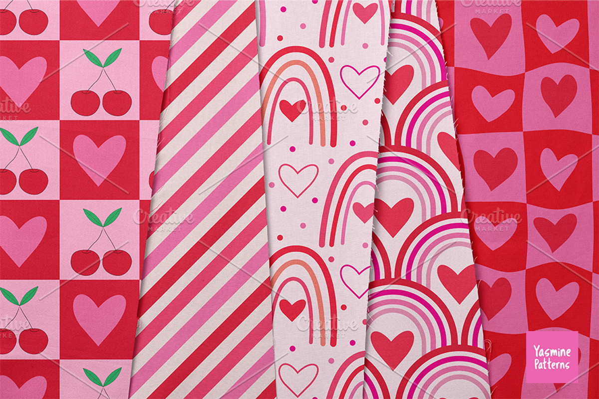 Sweet Valentine  Collection Set, a Pattern Graphic by Yasmine Patterns (Photo 2 of 8)