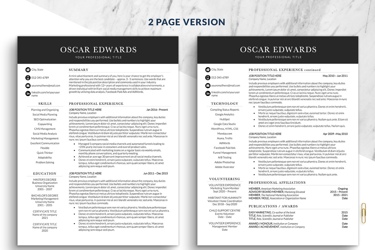 Modern Simple CV Resume Word, a Resume Template by BestResumes.Co (Photo 2 of 7)
