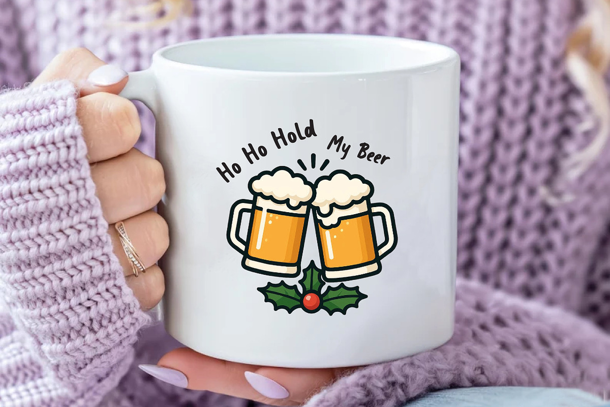 Christmas Beer PNG Ho Ho Hold My Bee, an Illustration by Daily.Designs (Photo 3 of 5)