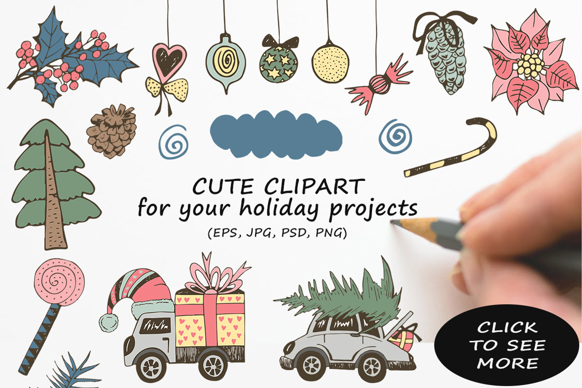 Christmas Hand Drawn Collection, a Decorative Illustration by Kseniya_design (Photo 2 of 9)