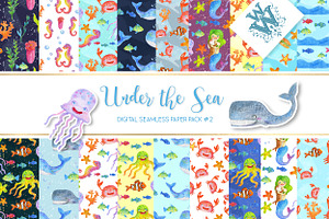 Sea Animals Digital Paper Pattern