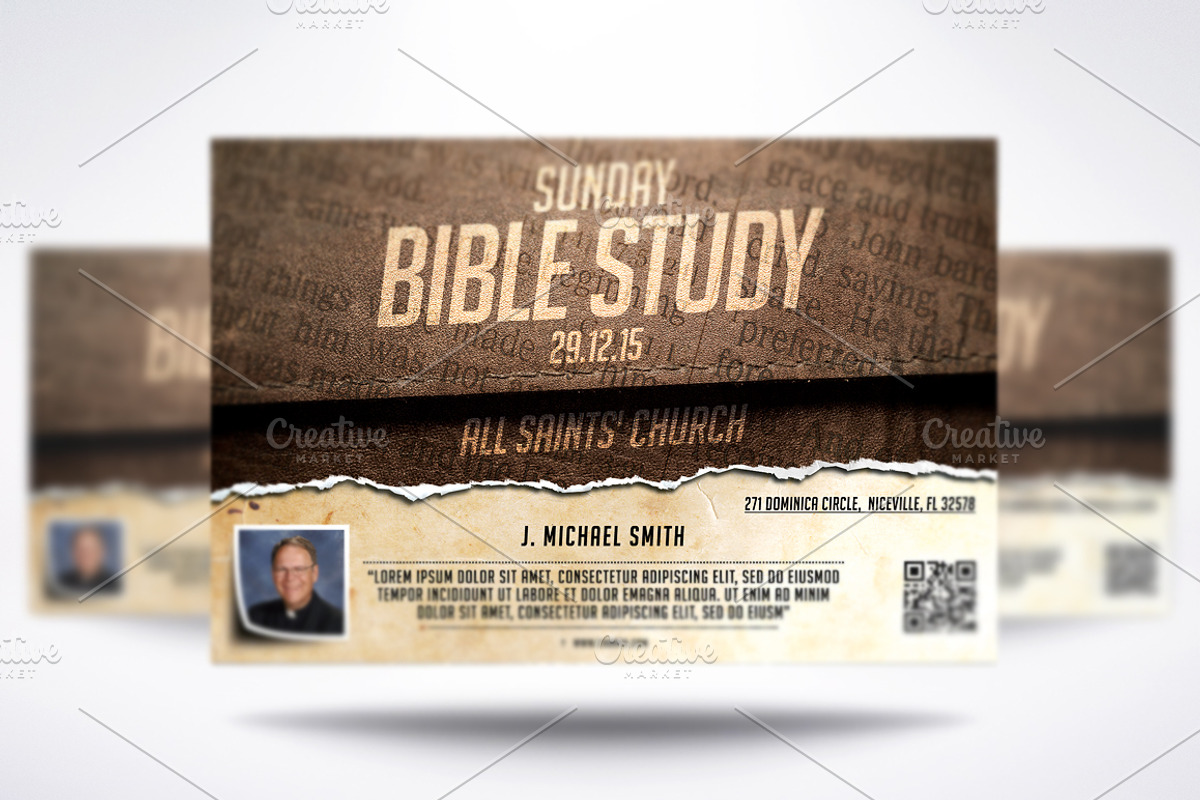 Sunday Bible Study, a Flyer Template by CREATIVE DUDE (Photo 1 of 2)