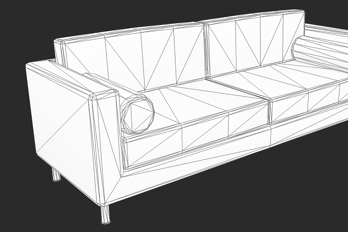 Black Leather Couch, a Furniture 3D Model by GamePoly (Photo 6 of 6)