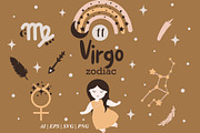 VIRGO Baby, Zodiac sign clipart, an Object Graphic by DysenkaArt (Thumbnail 1 of 3)