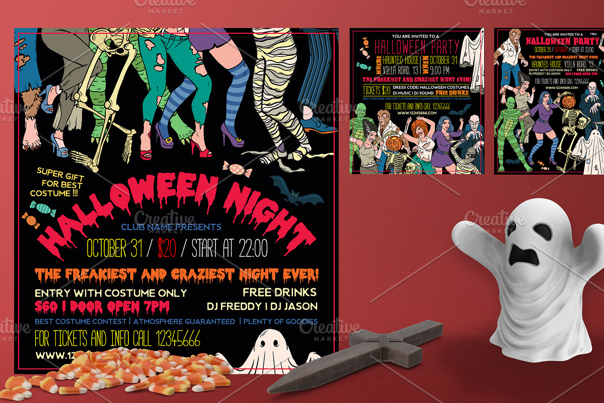 Halloween Costume Party Flyers, a Flyer Template by Moloko88 (Photo 2 of 3)