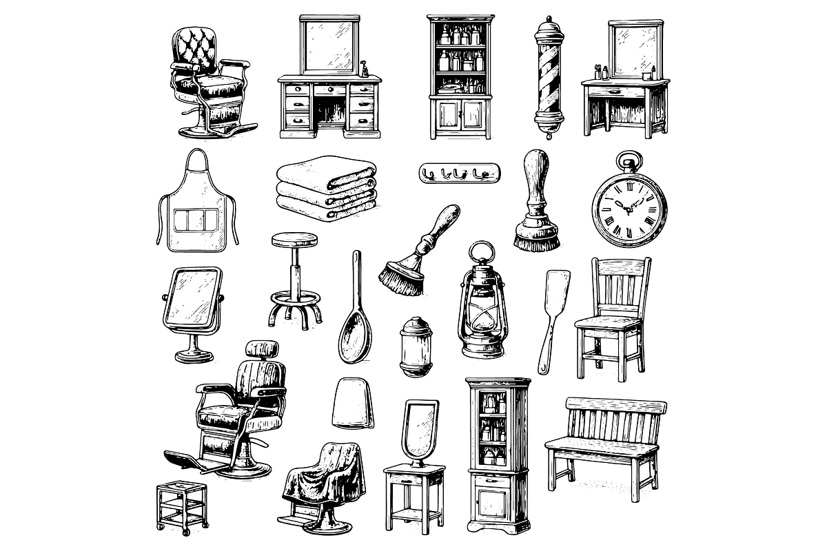 Barber Shop Illustration, an Object Graphic by RT Studio